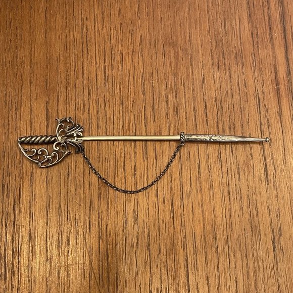 Victorian Sword Jabot Pin - Sterling Silver - Picture 2 of 9